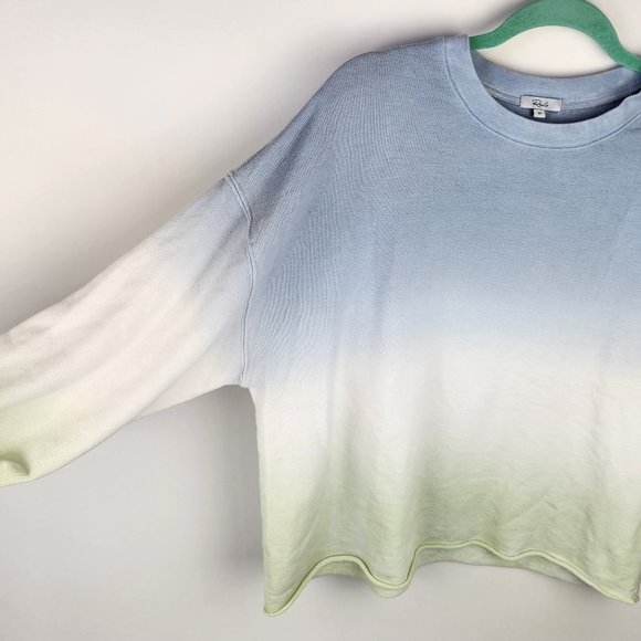 Rails Reeves Blue Mint Dip Dye Ombre Sweatshirt sz M - Picture 5 of 10
